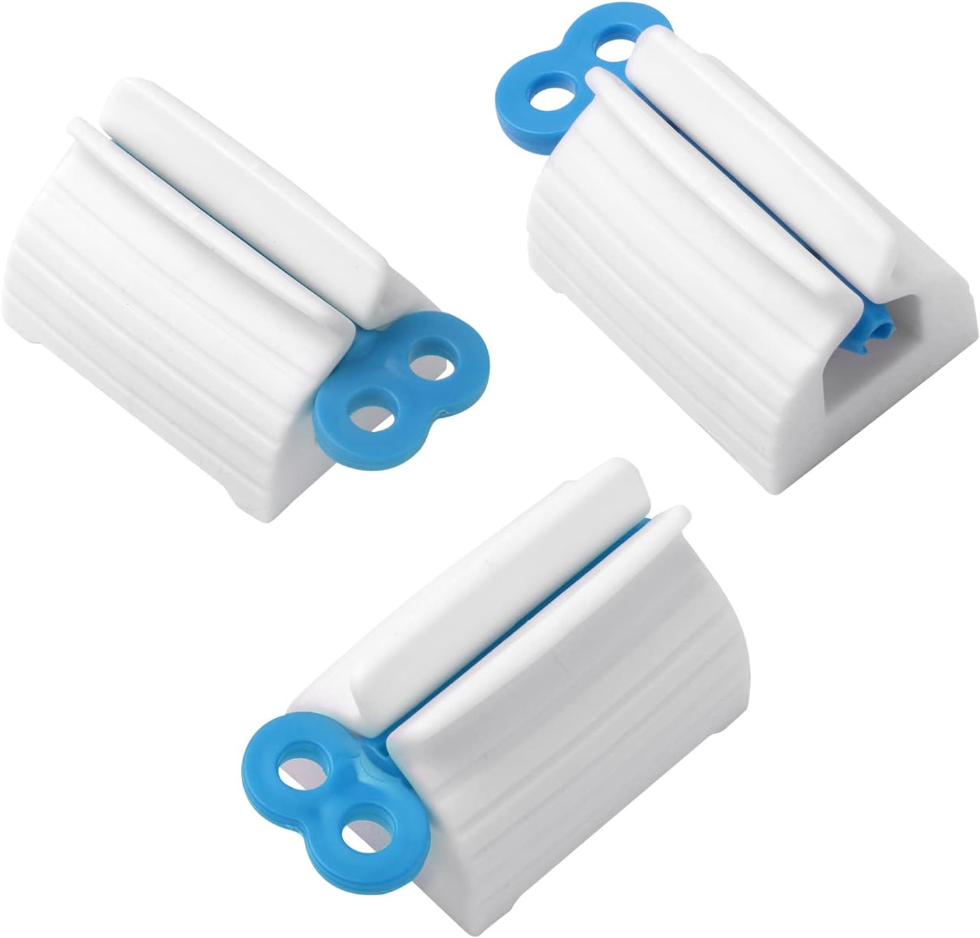 2pcs-Rolling Tube Toothpaste Squeezer Toothpaste Seat Holder Stand for Bathroom Accessories (White)