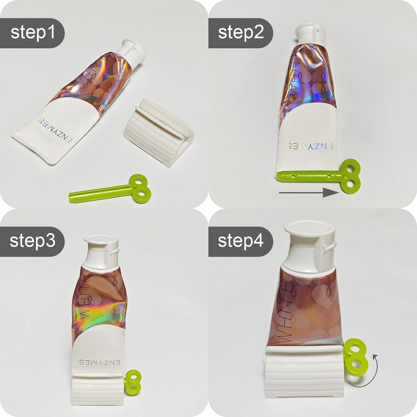 6 Pack Toothpaste Squeezer, Toothpaste Squeezer Rollers,Toothpaste Tube Squeezers Clip Holder Stand Winder